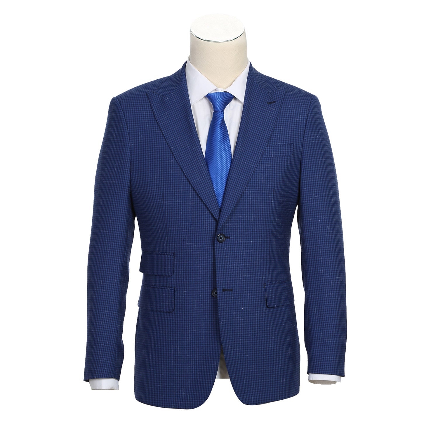English Laundry Blue Mini-Check Wool Suit 1