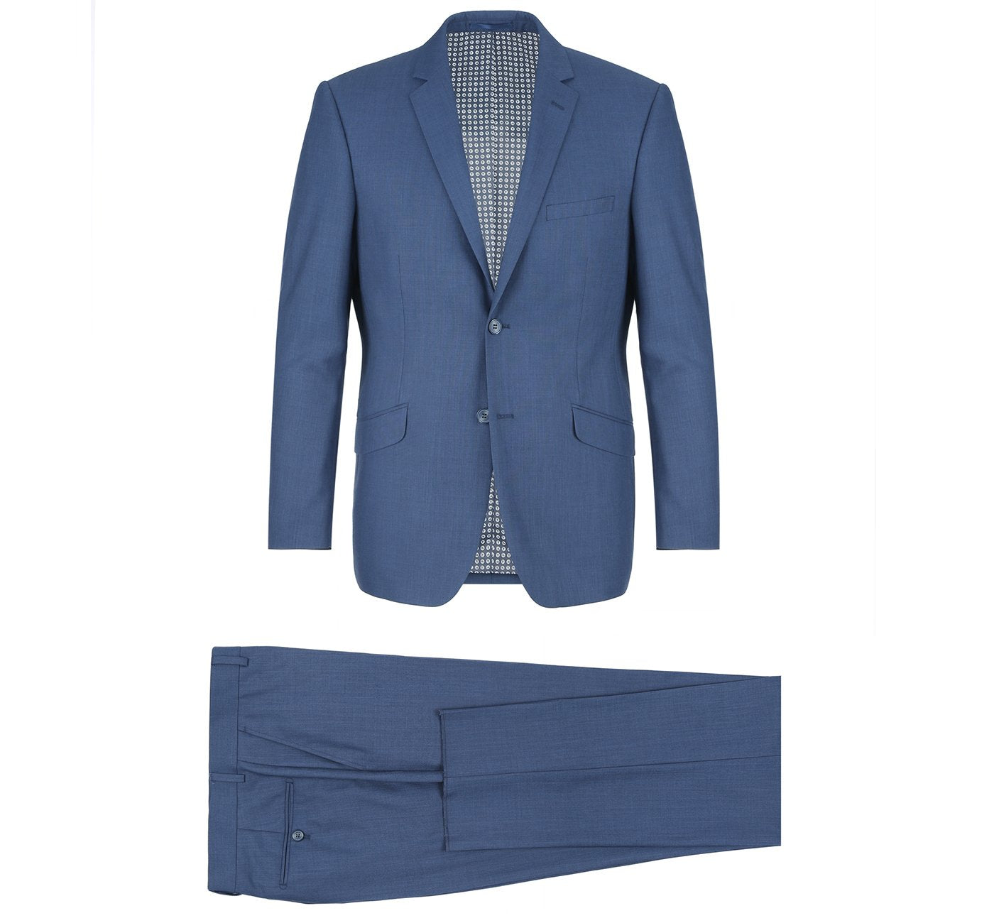 Men's Classic/Slim Fit Notch Lapel Navy 2-Piece Suit
