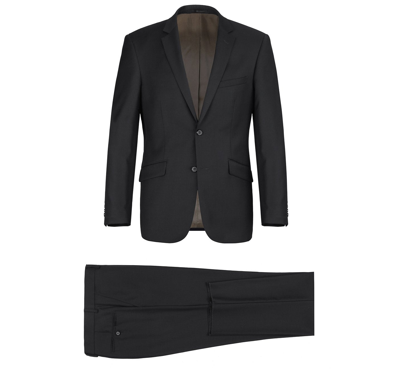 Men’s Black 2-Piece Notch Lapel Wool Suit 3