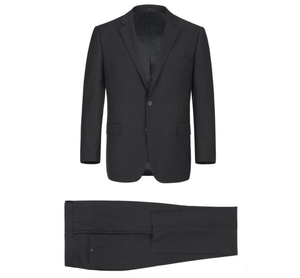 Men's Black 2-Piece Single Breasted Notch Lapel Suit