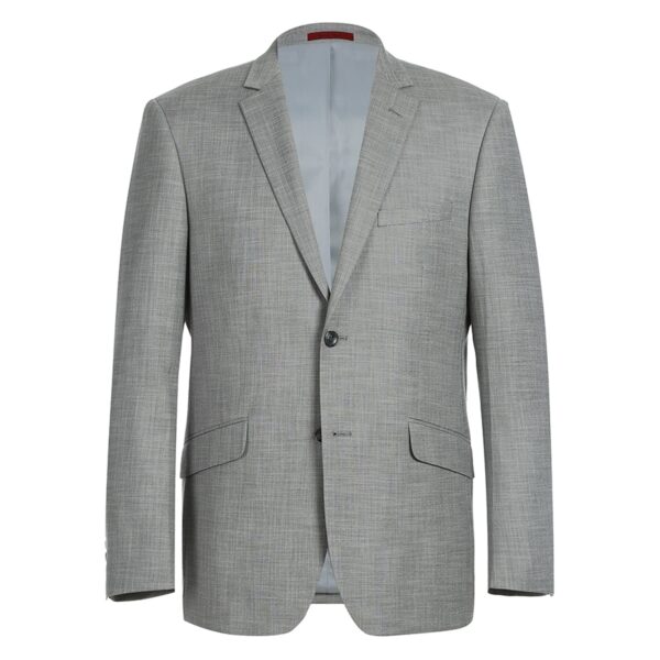 Men's Slim Fit Notch Lapels Gray Solid Suits