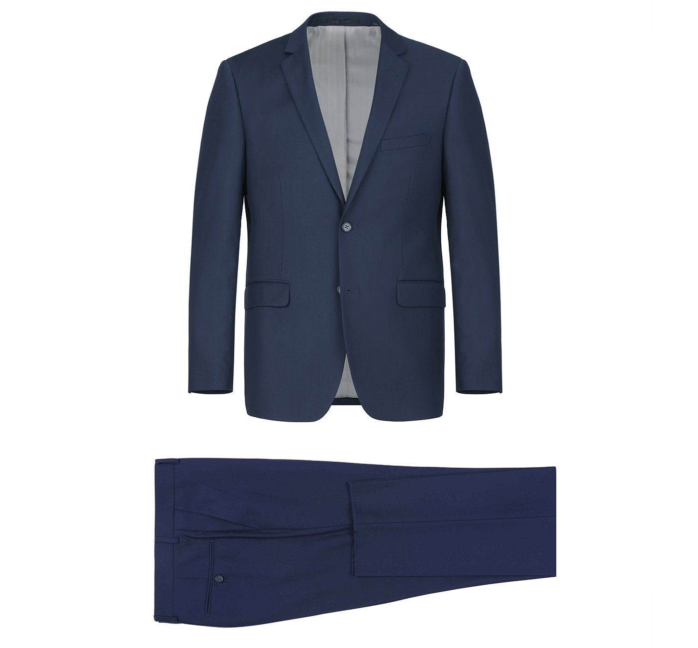 Men's Navy Blue 2-Piece Single Breasted Notch Lapel Suit