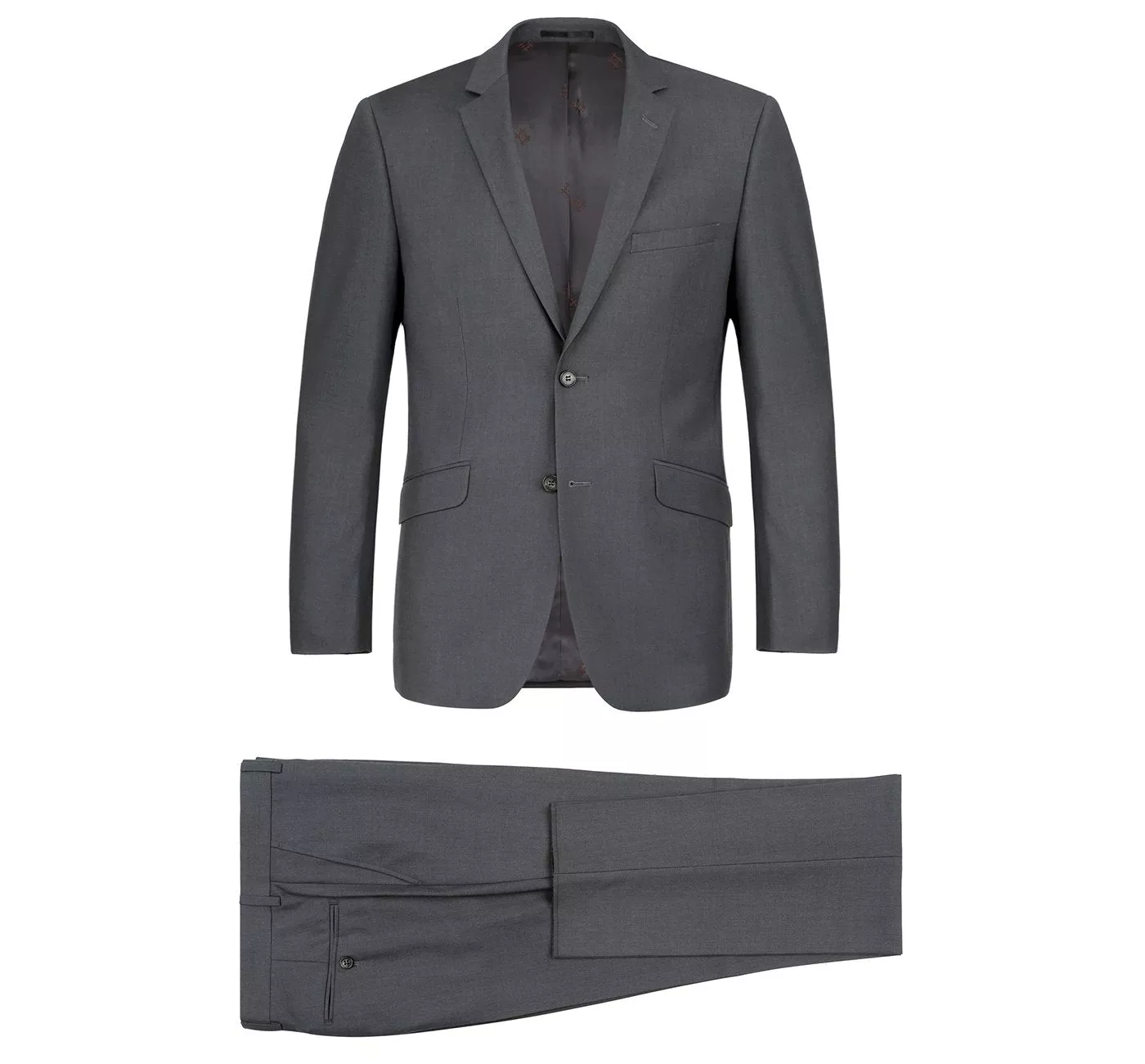 Men's 2-Piece Slim Fit Notch Lapel Solid Suit