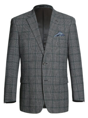 Men's Classic Fit Plaid Blazer Wool Blend Sport Coat