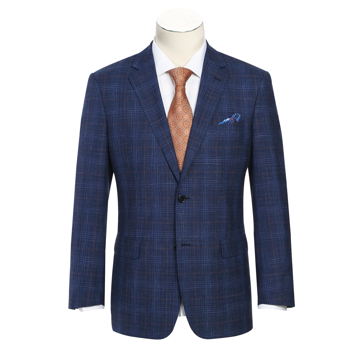 Men's Classic Fit Wool Blend Checked Blazer