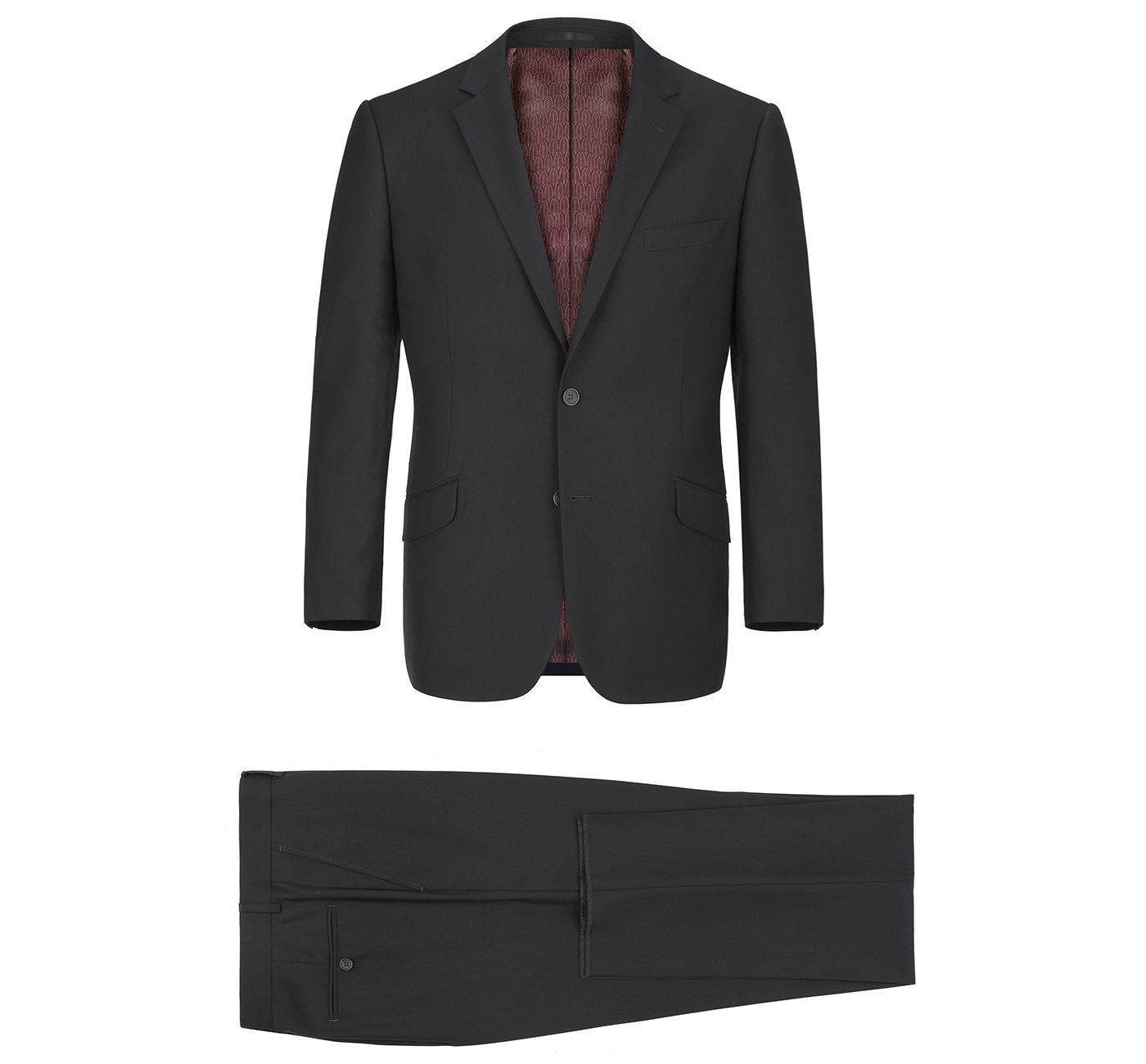 Men's Slim Fit Solid Notch Lapel 2-Piece Suit