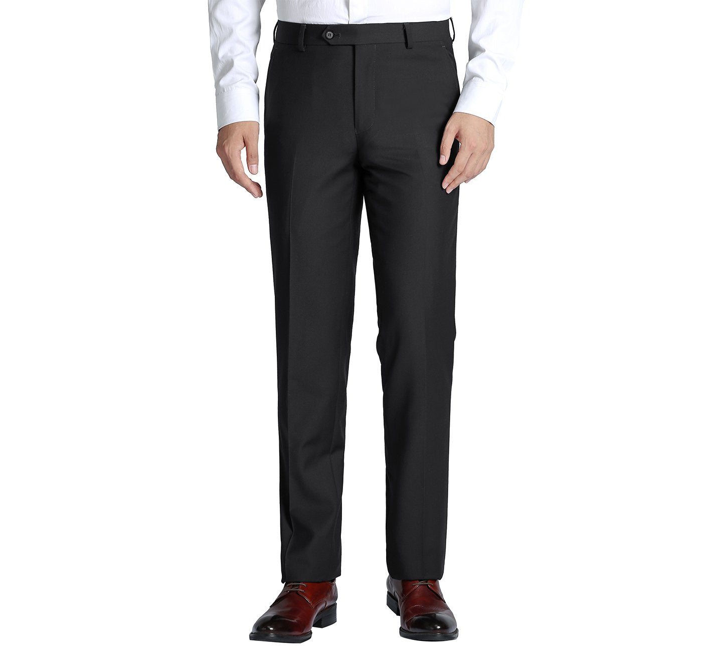 Men’s Regular Fit Flat Front Wool Suit Pant 2