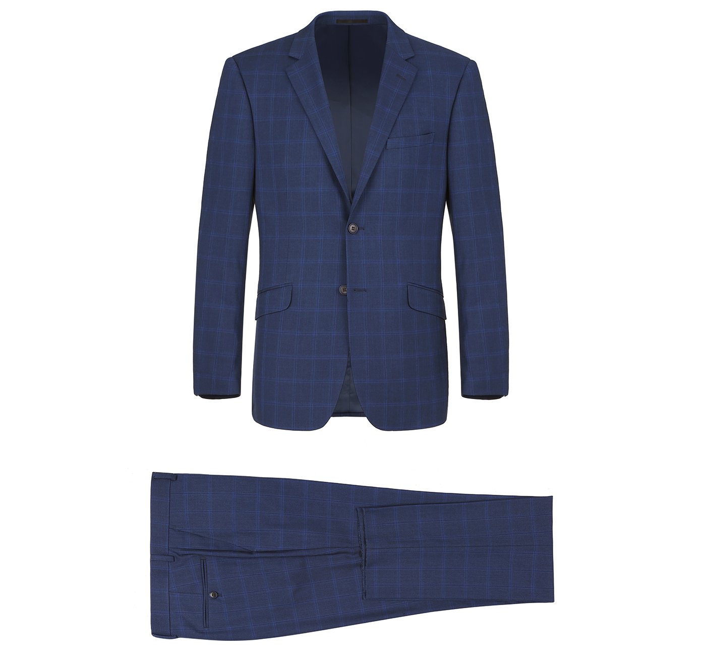Men's Slim Fit 2-Piece Single Breasted Check Dress Suit