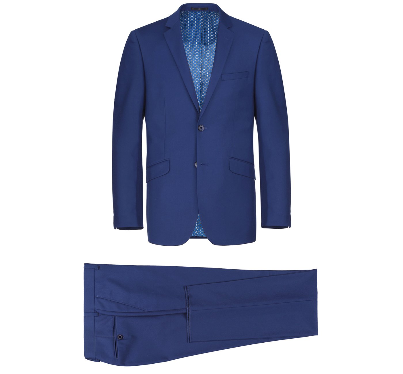 Men’s Royal Blue 2-Piece Single Breasted Notch Lapel Suit 3
