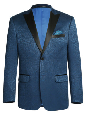 Men's Slim Fit Peak Lapel Tuxedo Blazer With Embroidered Pattern