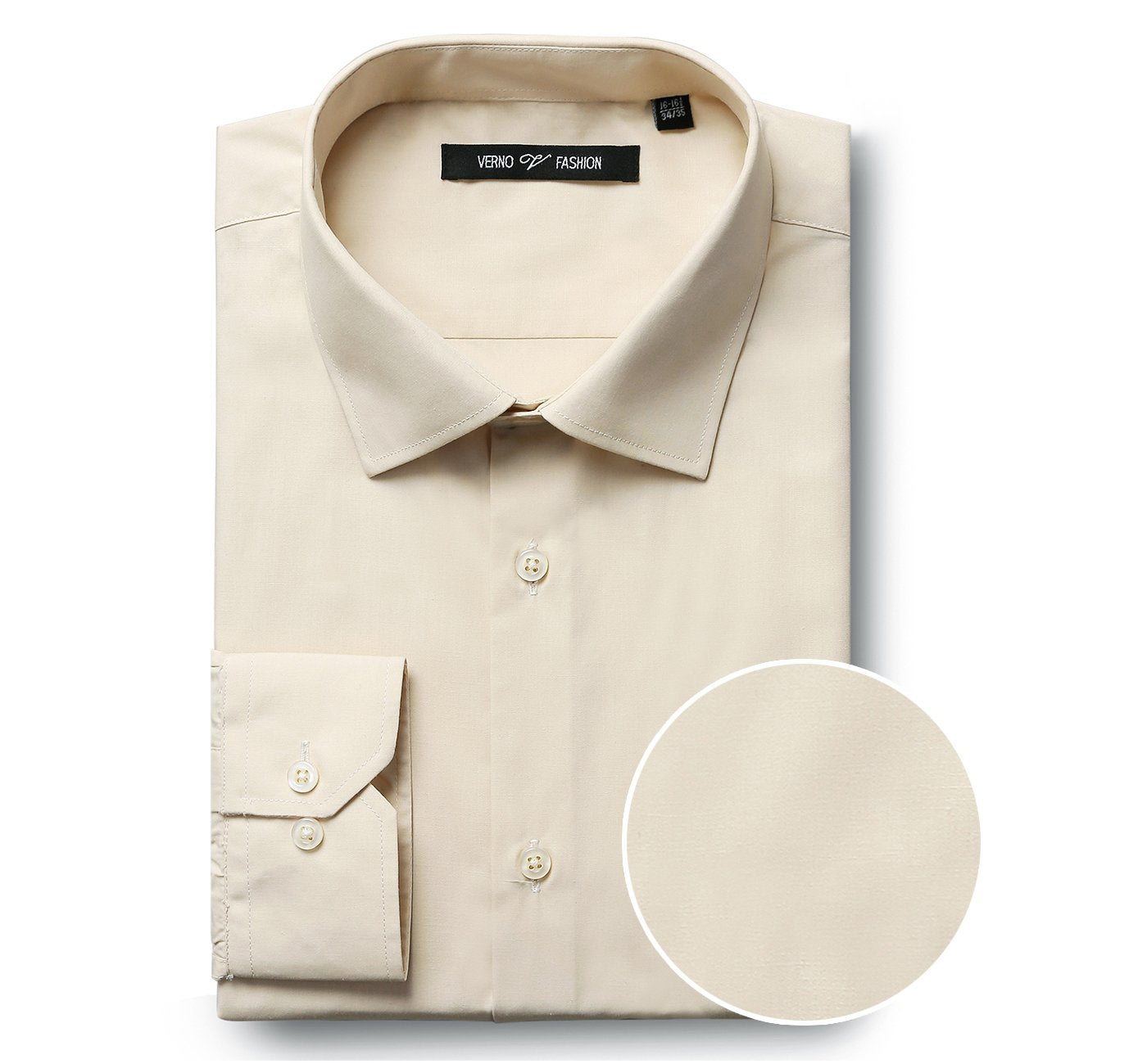 Men’s Classic/Regular Fit Long Sleeve Spread Collar Dress Shirt 1