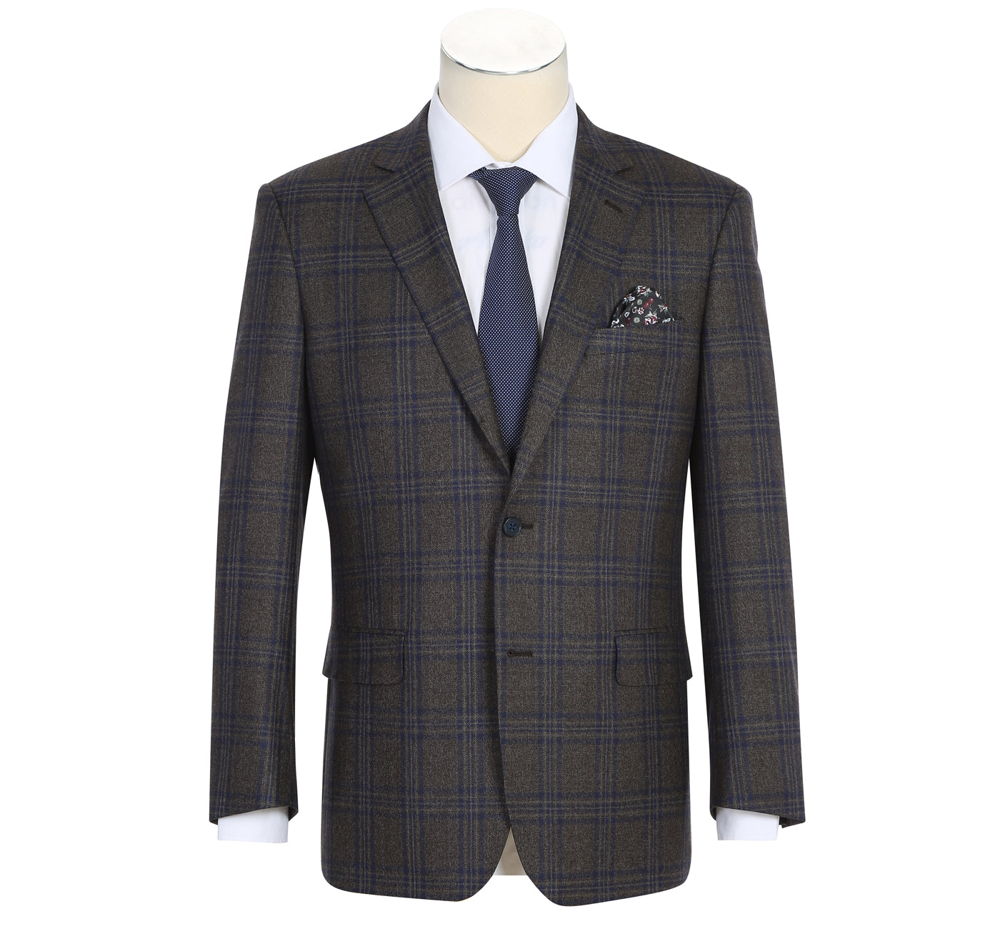 Brown Plaid Blazer - Mens Brown Windowpane Sportcoat