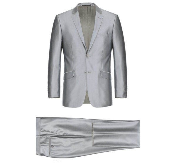 Men's Sharkskin Italian Styled Two Piece Suit