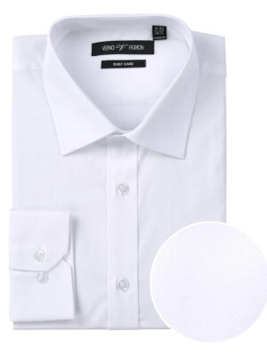 Men's Classic/Regular Fit Long Sleeve Travel Easy-Care Cotton Dress Shirt