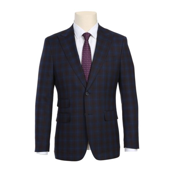 English Laundry Navy with Burgundy Check Suit