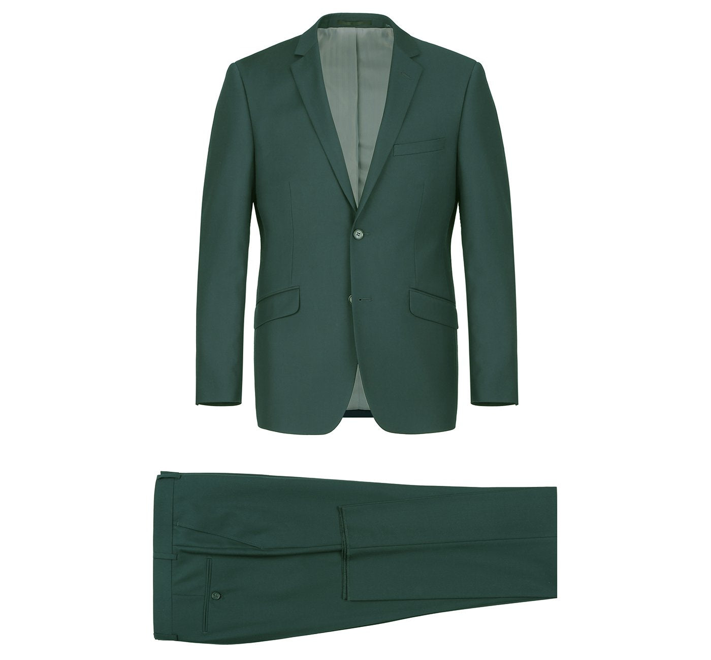Men’s Green 2-Piece Single Breasted Notch Lapel Suit 1