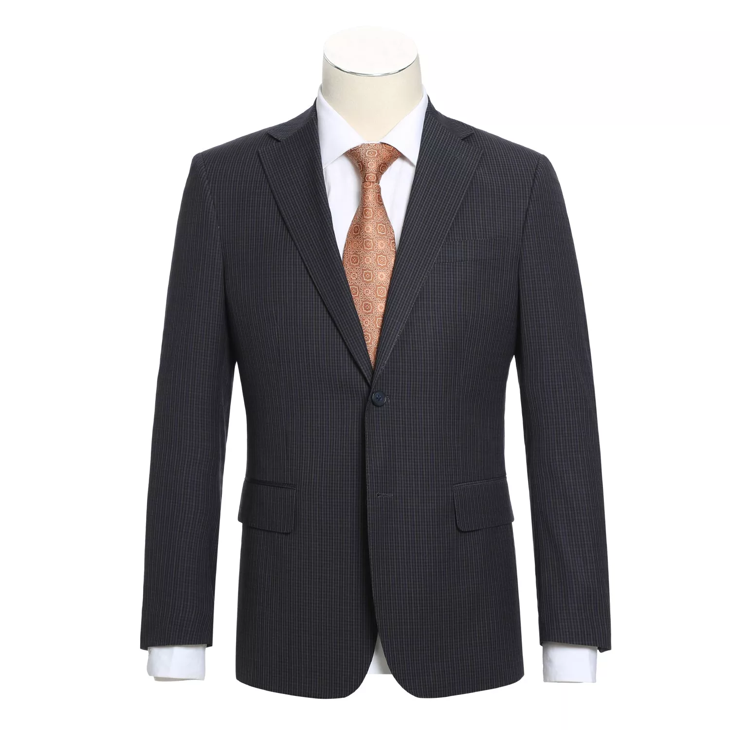 English Laundry Gray Blue Micro Check Suit