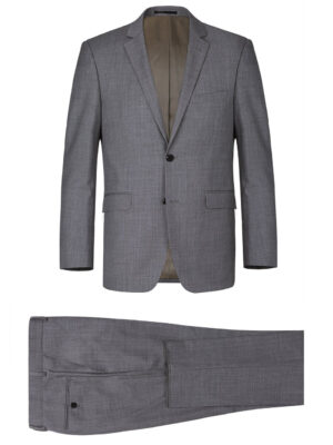 Men's Dark Grey 2-Piece Notch Lapel Wool Suit