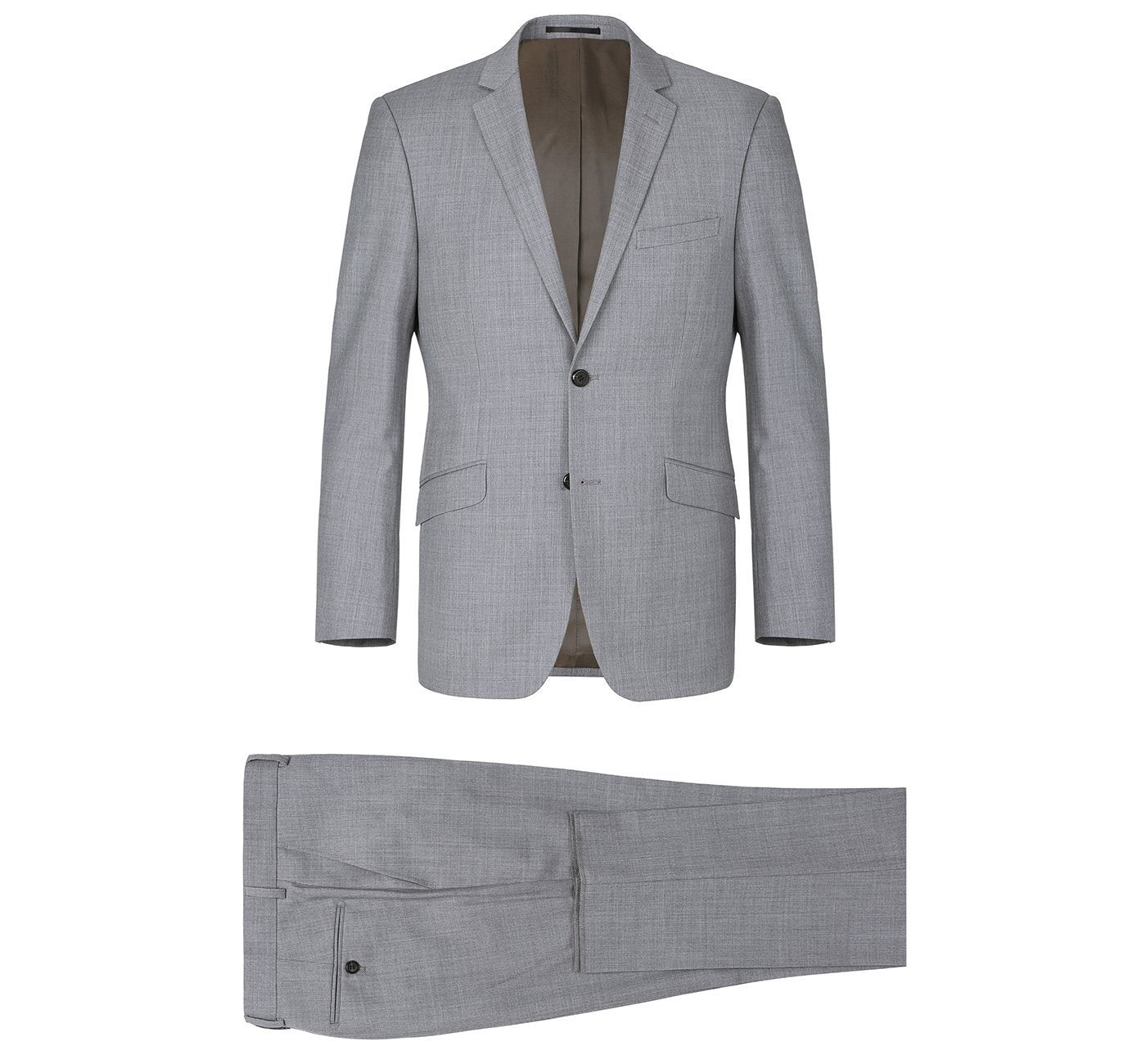 Men’s Grey 2-Piece Notch Lapel Wool Suit 3