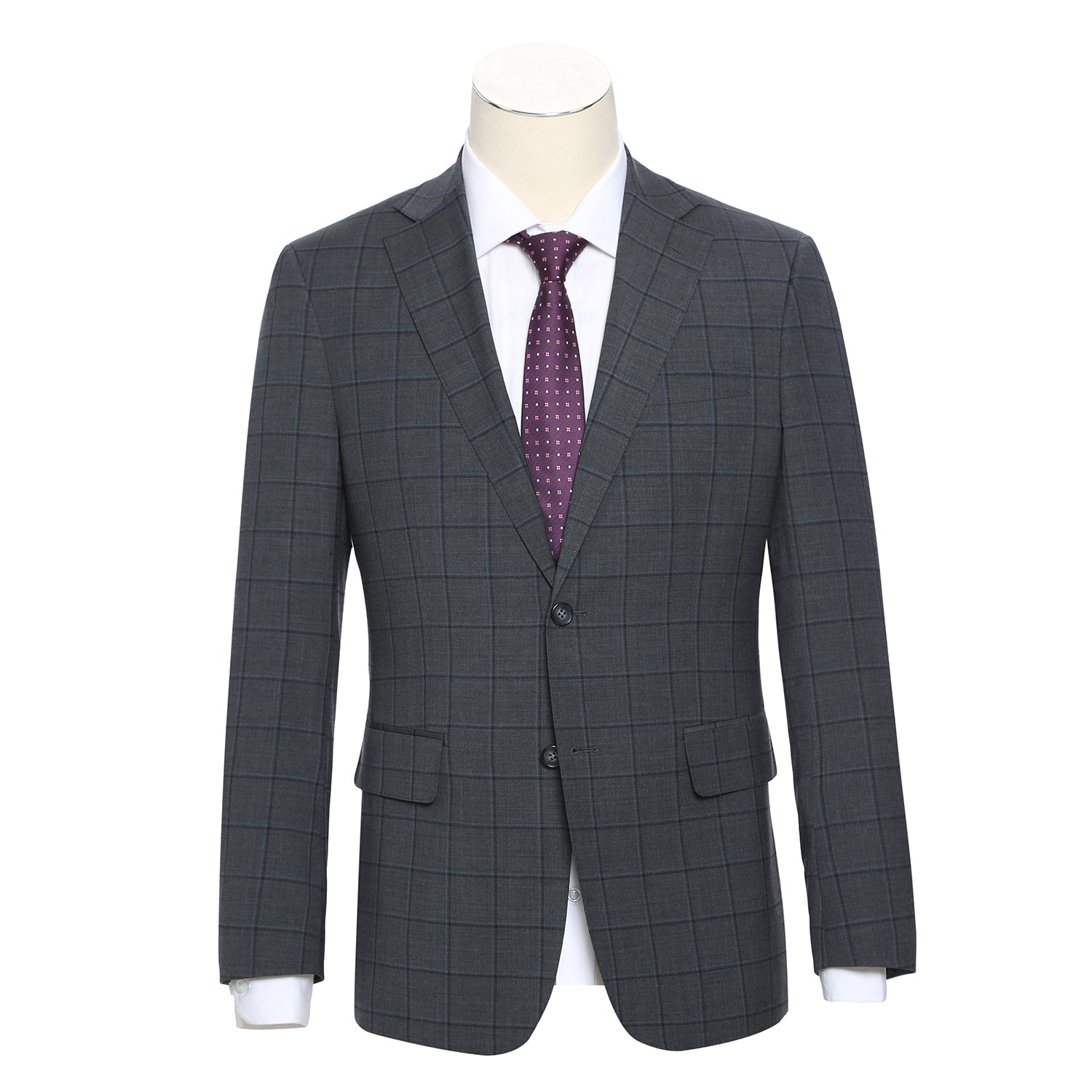 English Laundry Charcoal Checked Wool Suit