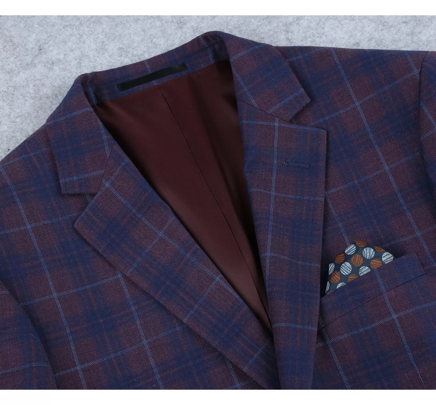 Men's 2 Buttons Slim Fit Blazer Premium Plaid Sport Coat