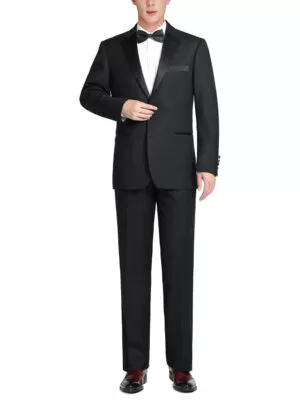 Men's Satin Notched Lapel 2-Piece Tuxedo Suit