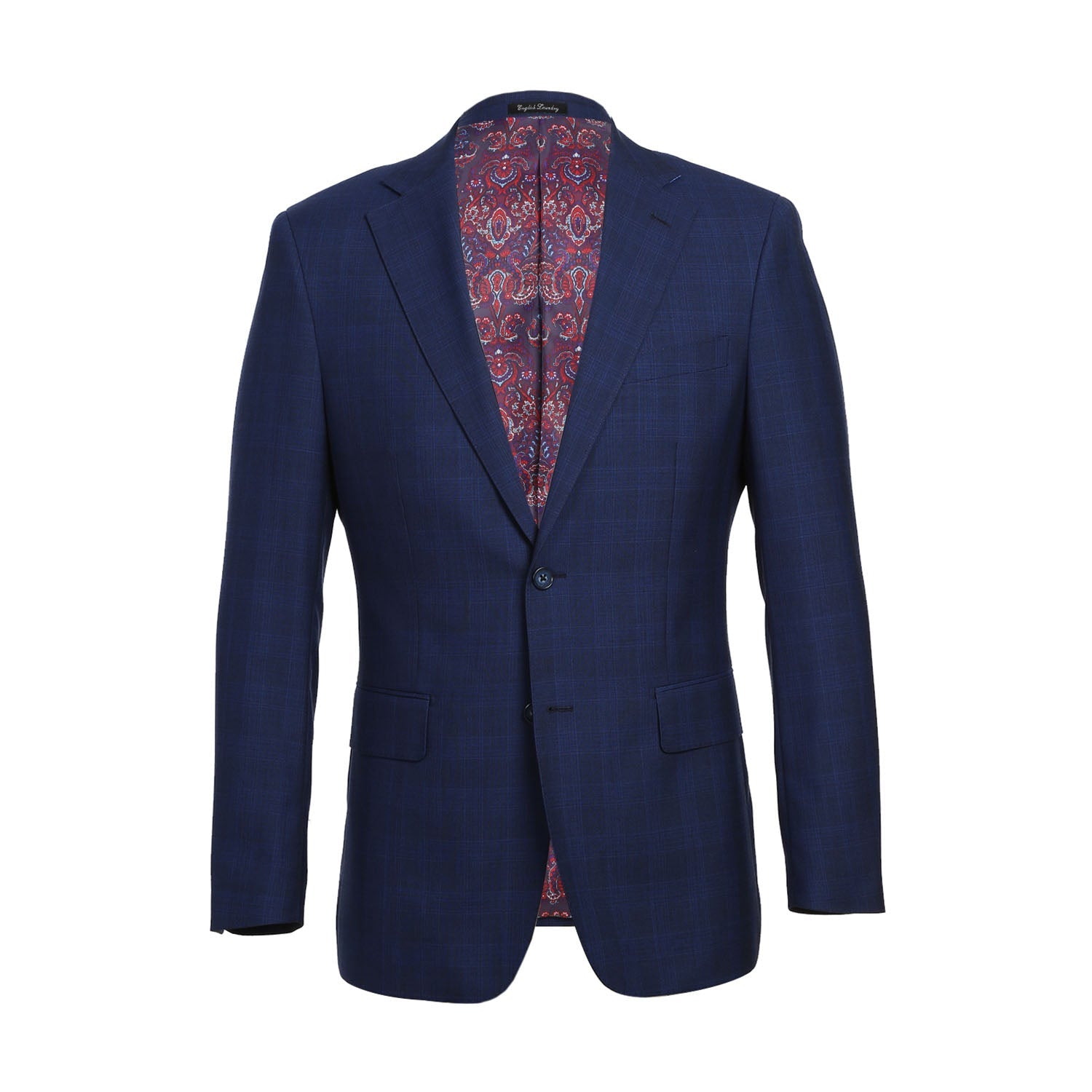 English Laundry Midnight Blue Check Wool Suit 2