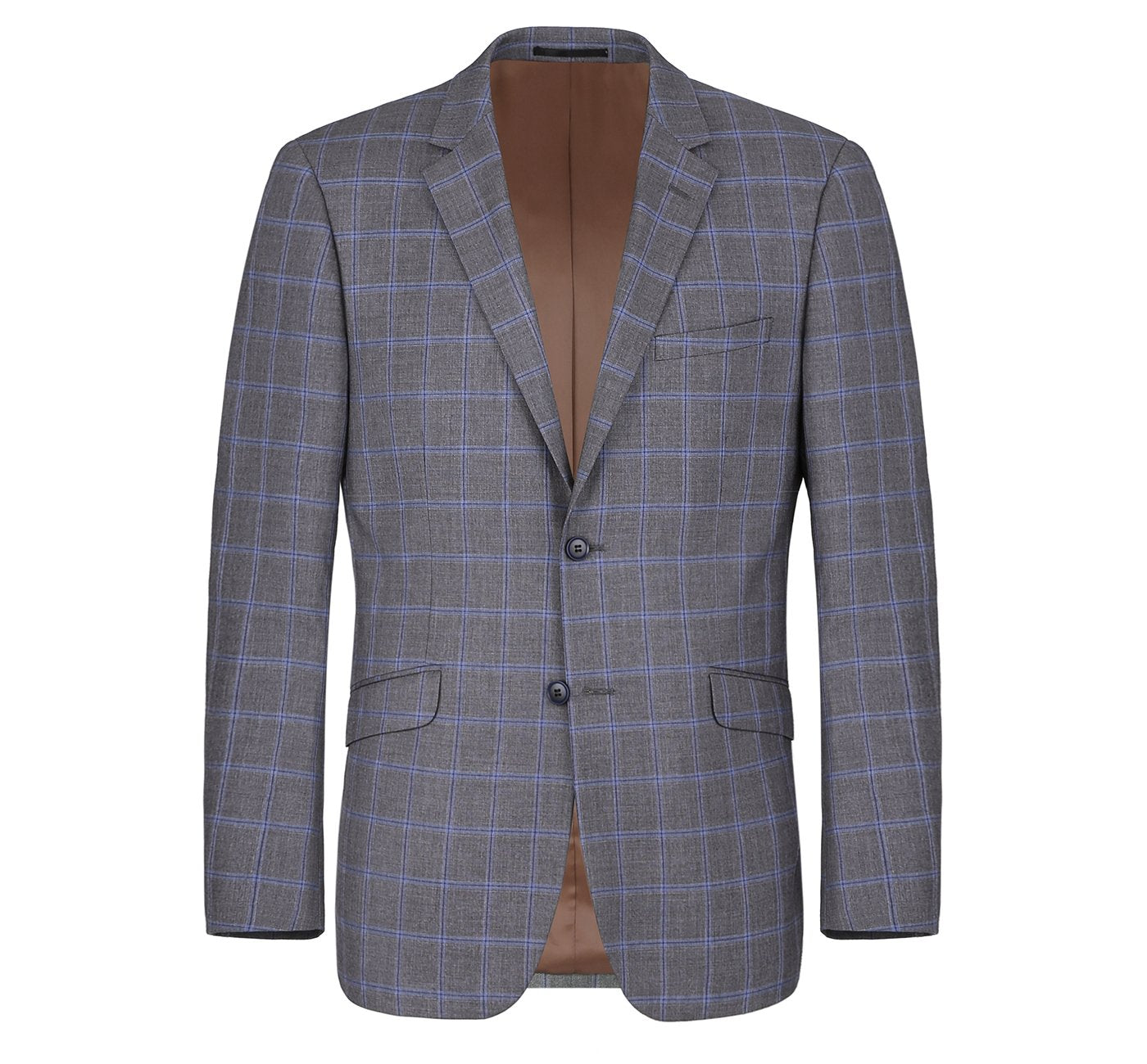 Men’s Slim Fit 2-Piece Single Breasted Check Dress Suit 3