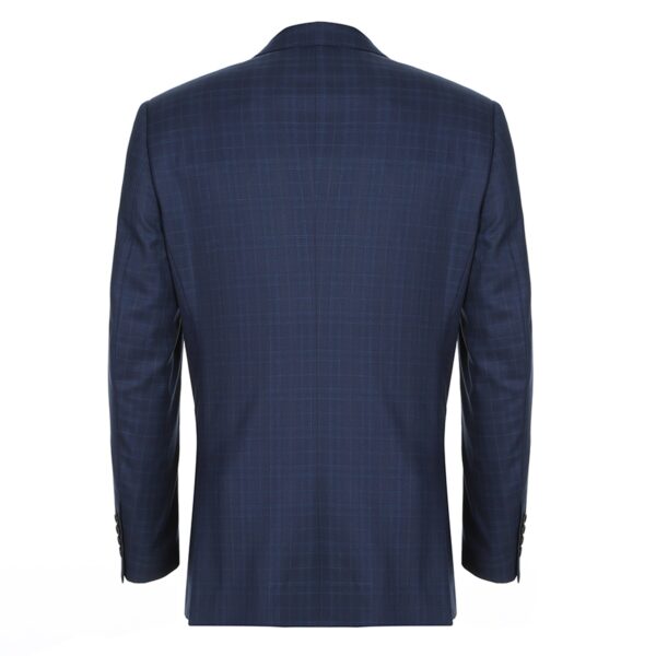 Men's Single Breasted Notch Lapels Navy Check Suits