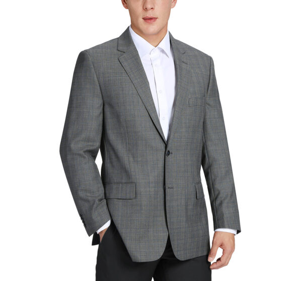 Men's Classic Fit Plaid Blazer Wool Sport Coat