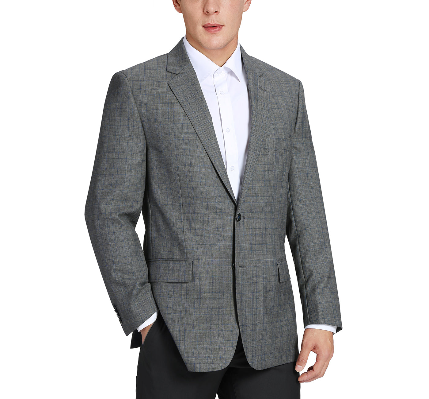 Men’s Classic Fit Plaid Blazer Wool Sport Coat 2