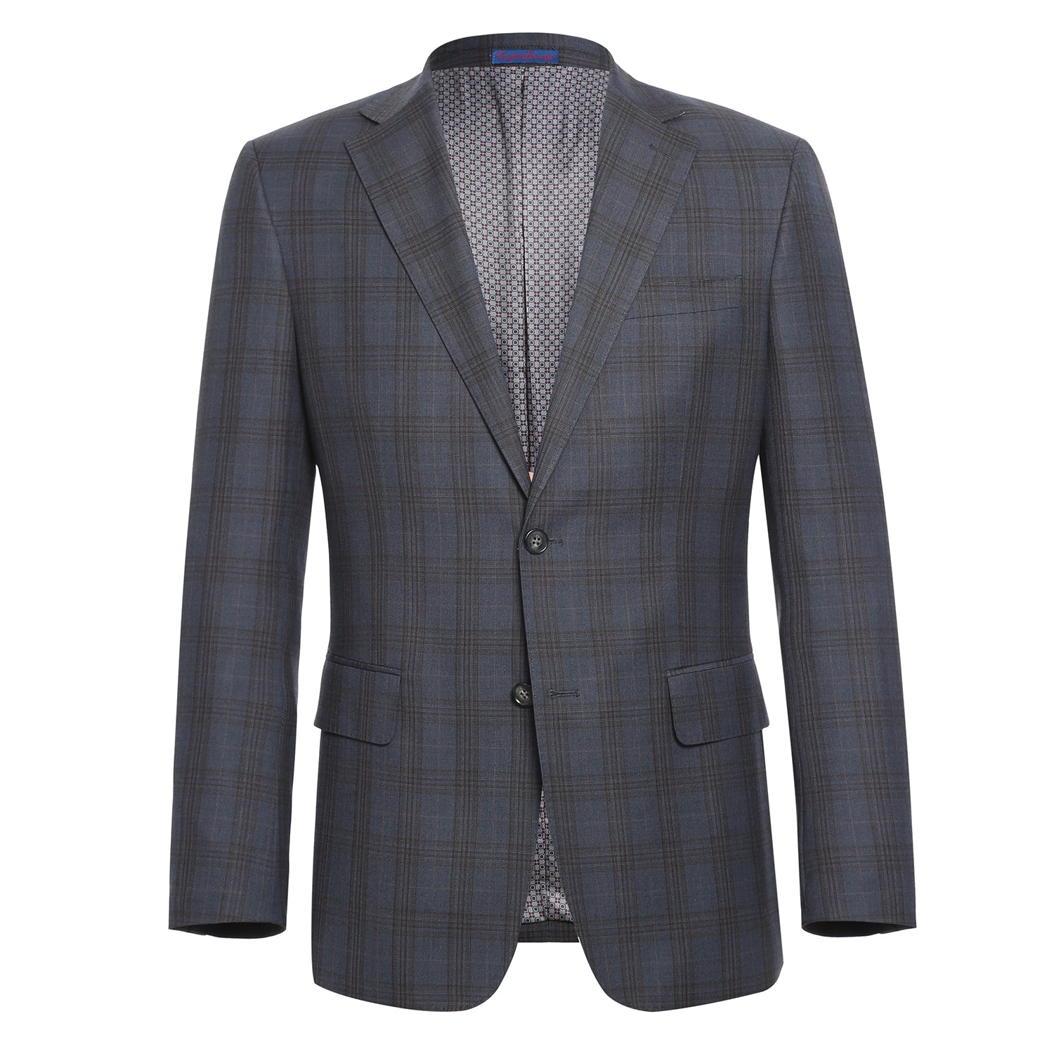 English Laundry Gray with Tan Check Notch Suit 2
