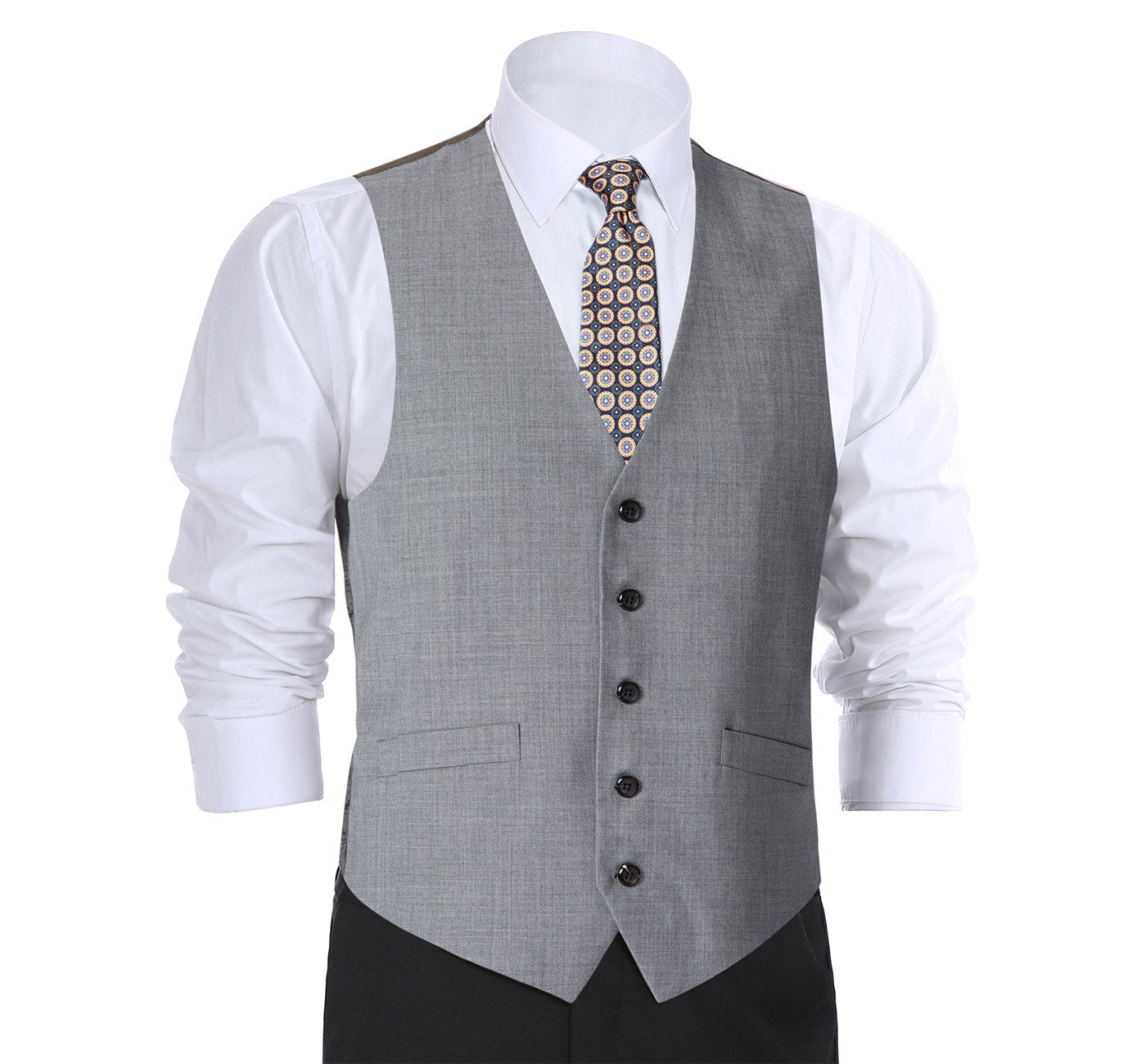 Men’s Wool Suit Vest Regular Fit Dress Suit Waistcoat 3