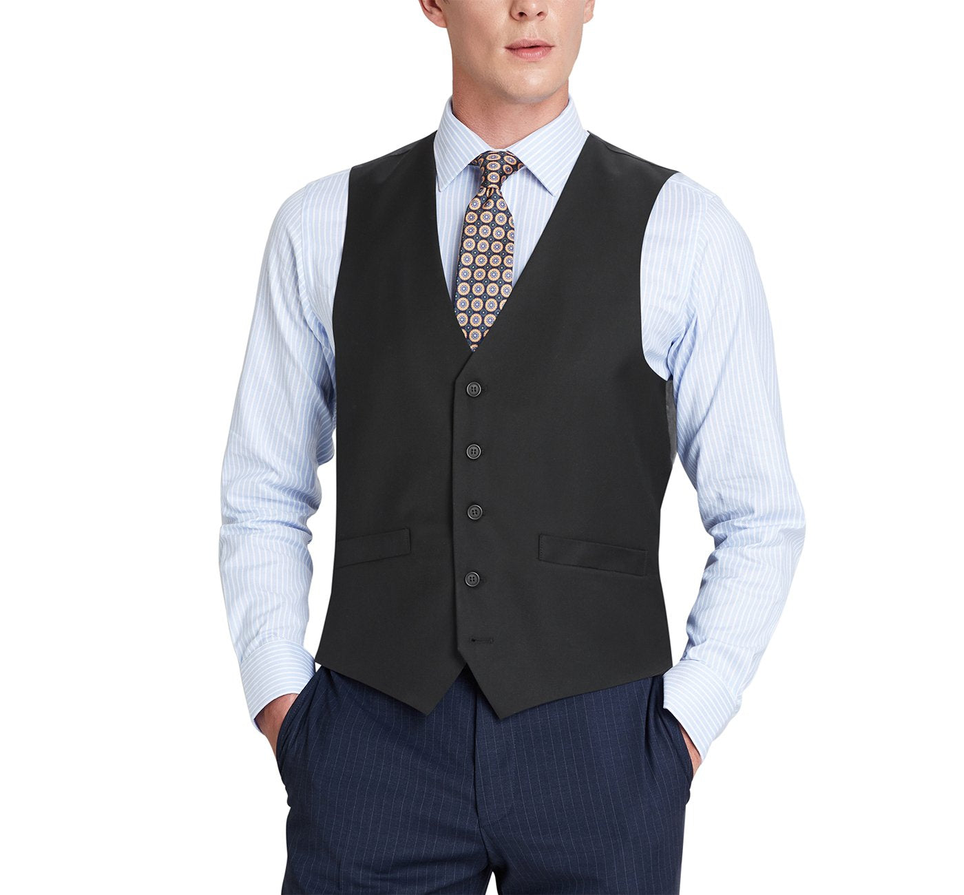 Men’s Business Suit Vest Regular Fit Dress Suit Waistcoat 2