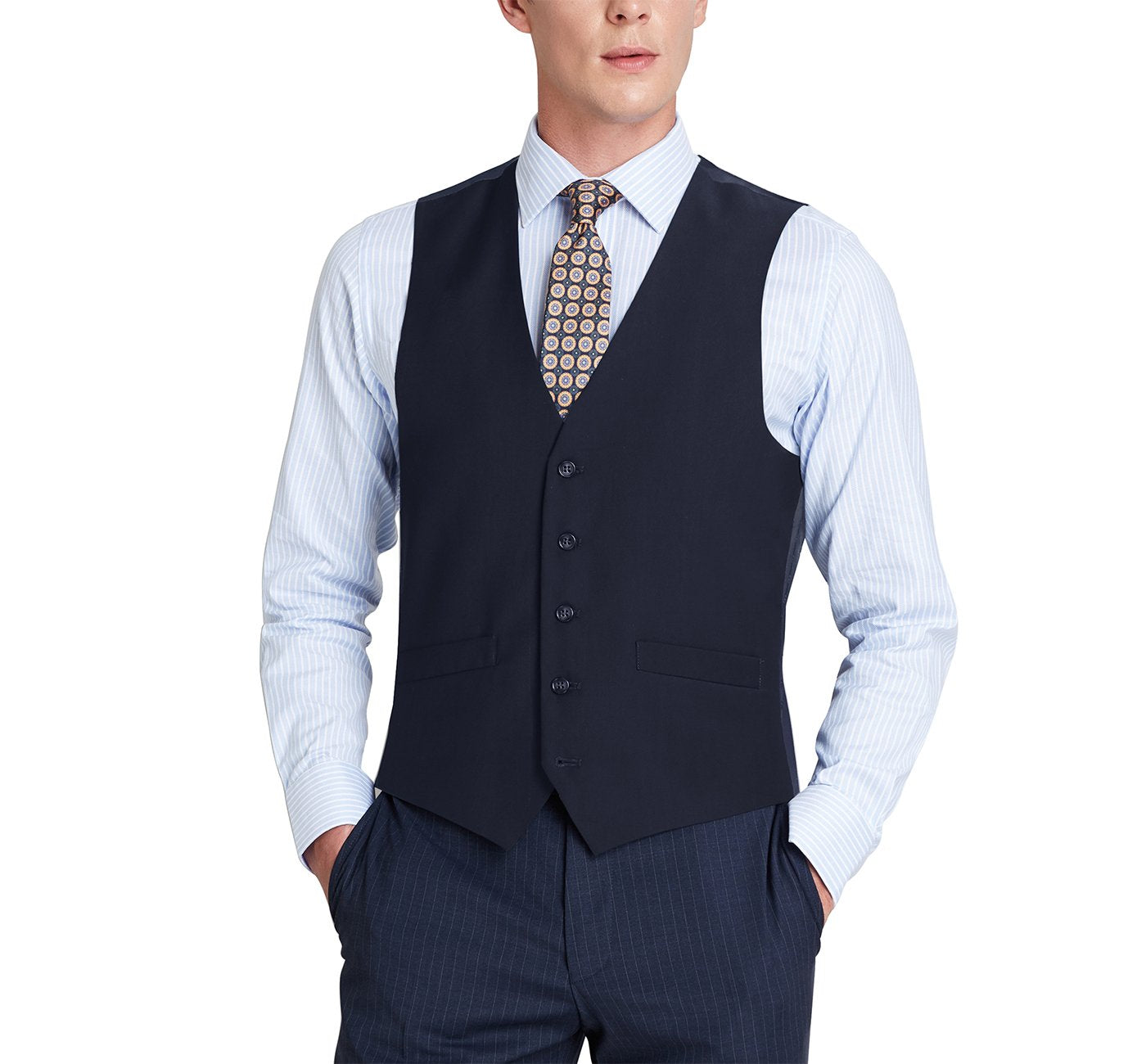 Men’s Wool Suit Vest Regular Fit Dress Suit Waistcoat 2
