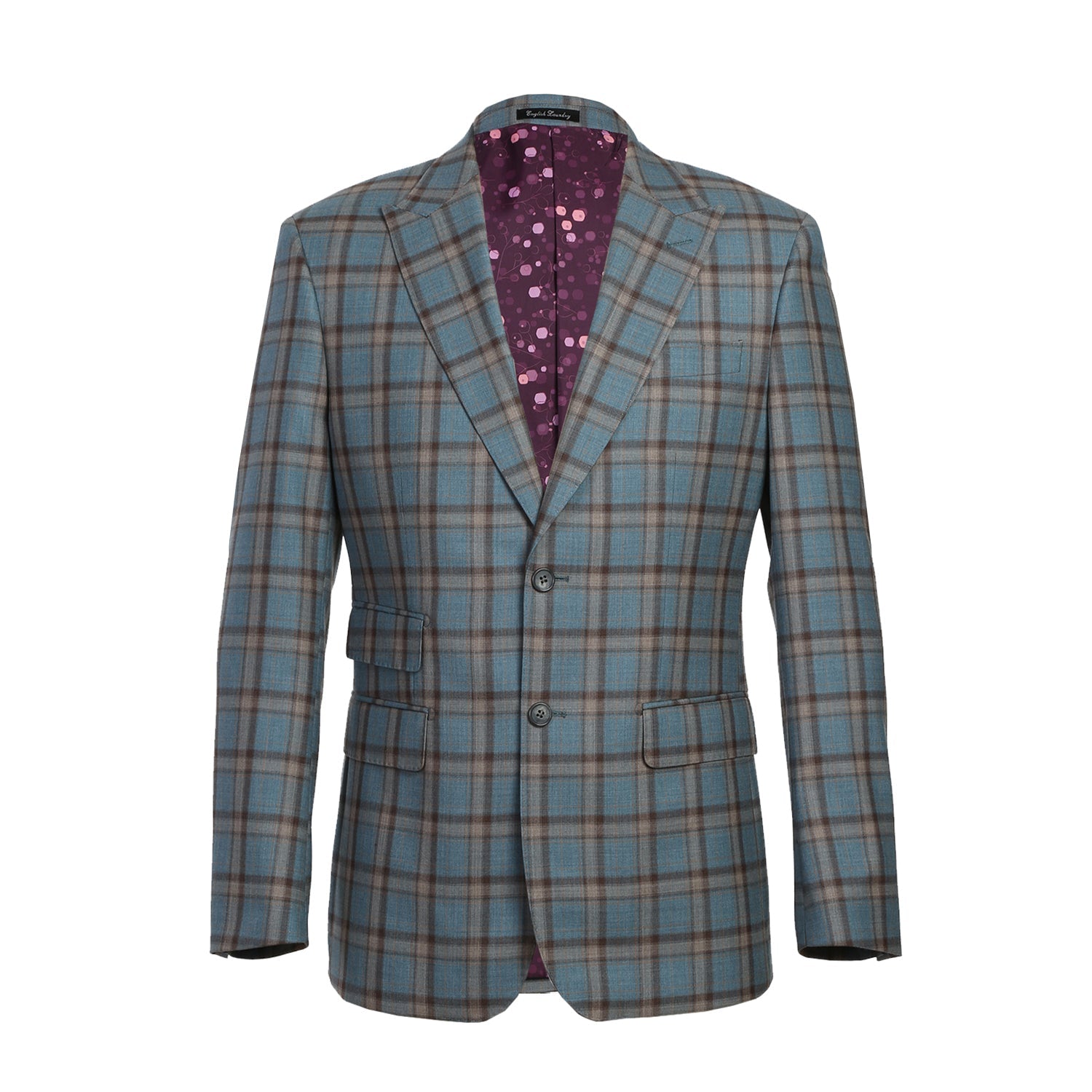 English Laundry Light Gray with Bronze Stereoscopic-Grid Wool Suit 2