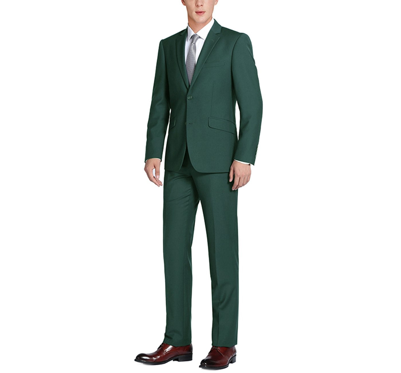 Men’s Green 2-Piece Single Breasted Notch Lapel Suit 2