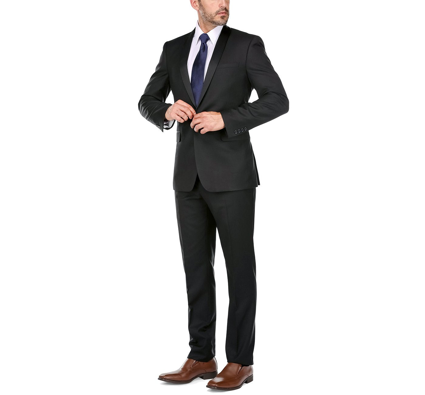 Men’s Slim Fit 2-Piece Shawl Lapel Tuxedo Suit 2