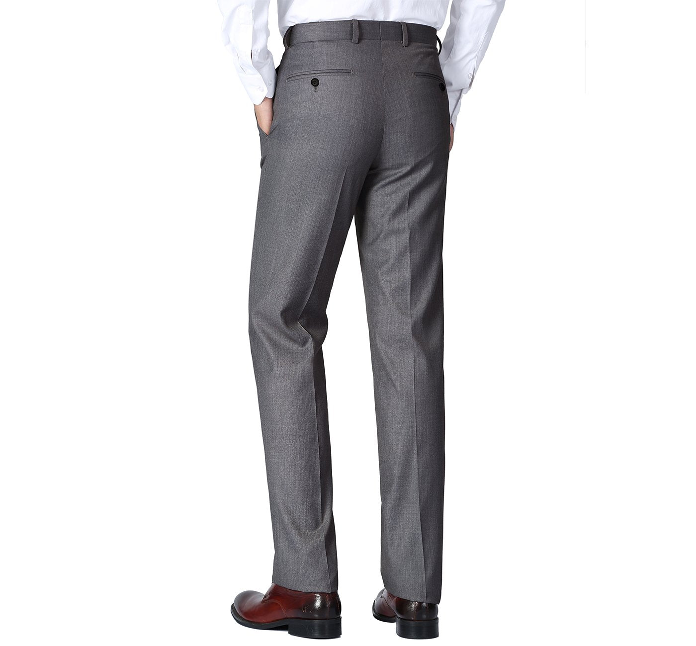 Men’s Regular Fit Flat Front Wool Suit Pant 3