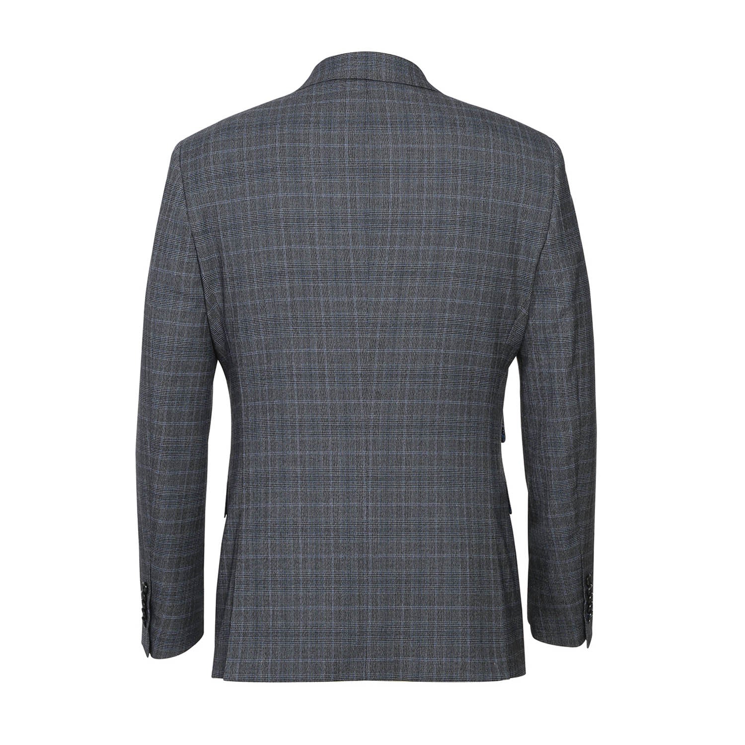 English Laundry Double-Breasted Gray with Blue Glen Check Suit 3