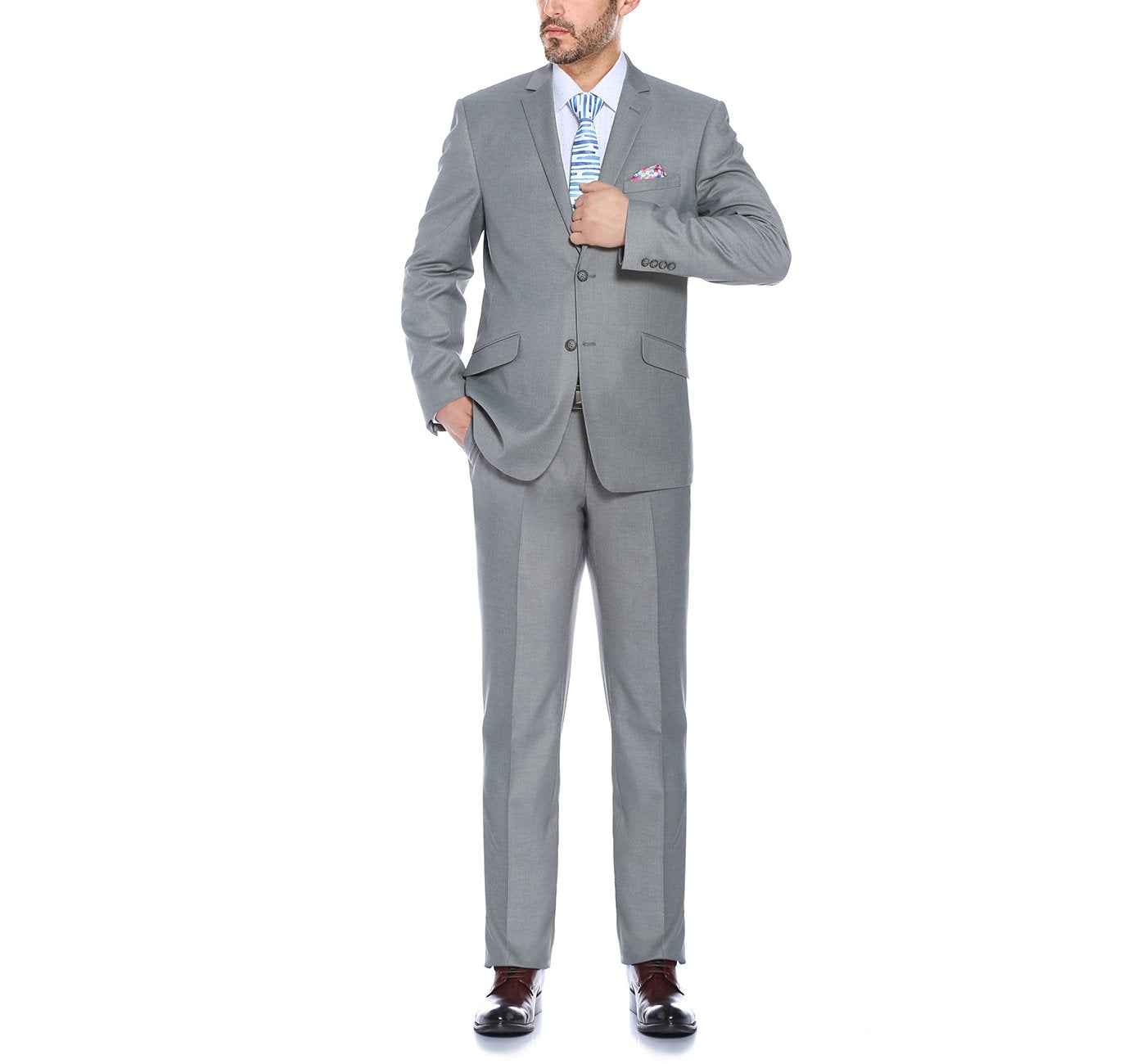 Men’s Slim Fit Solid Notch Lapel 2-Piece Suit 2