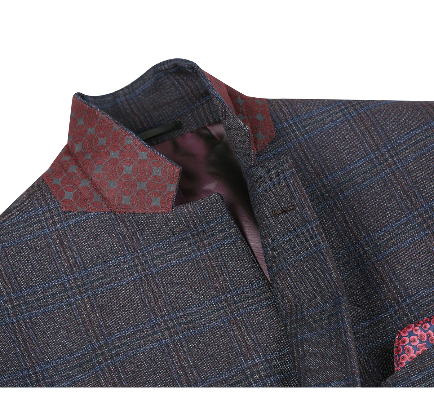 Men’s Classic Fit Plaid Blazer Wool Blend Sport Coat 3