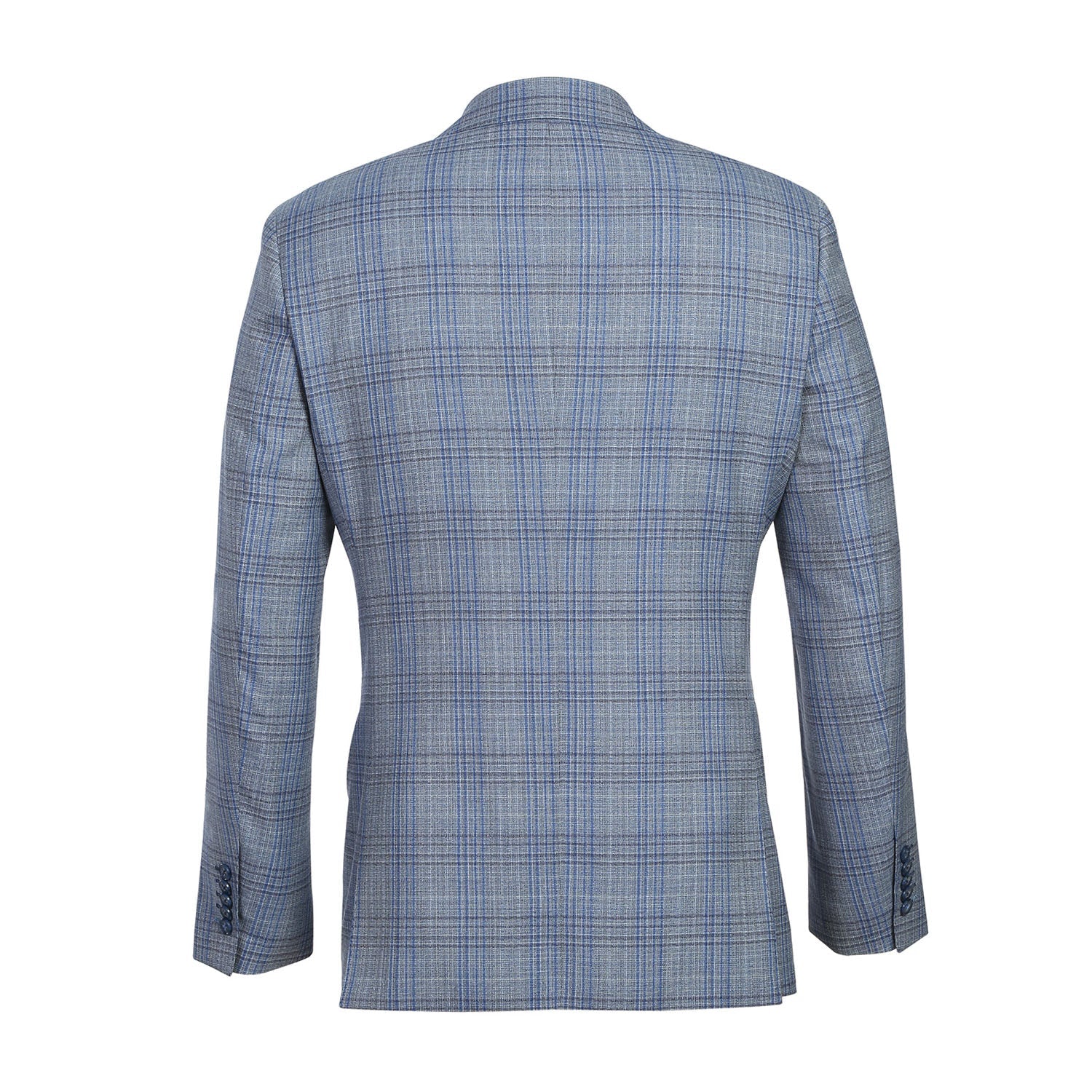 English Laundry Light Gray with Blue Check Wool Suit 3