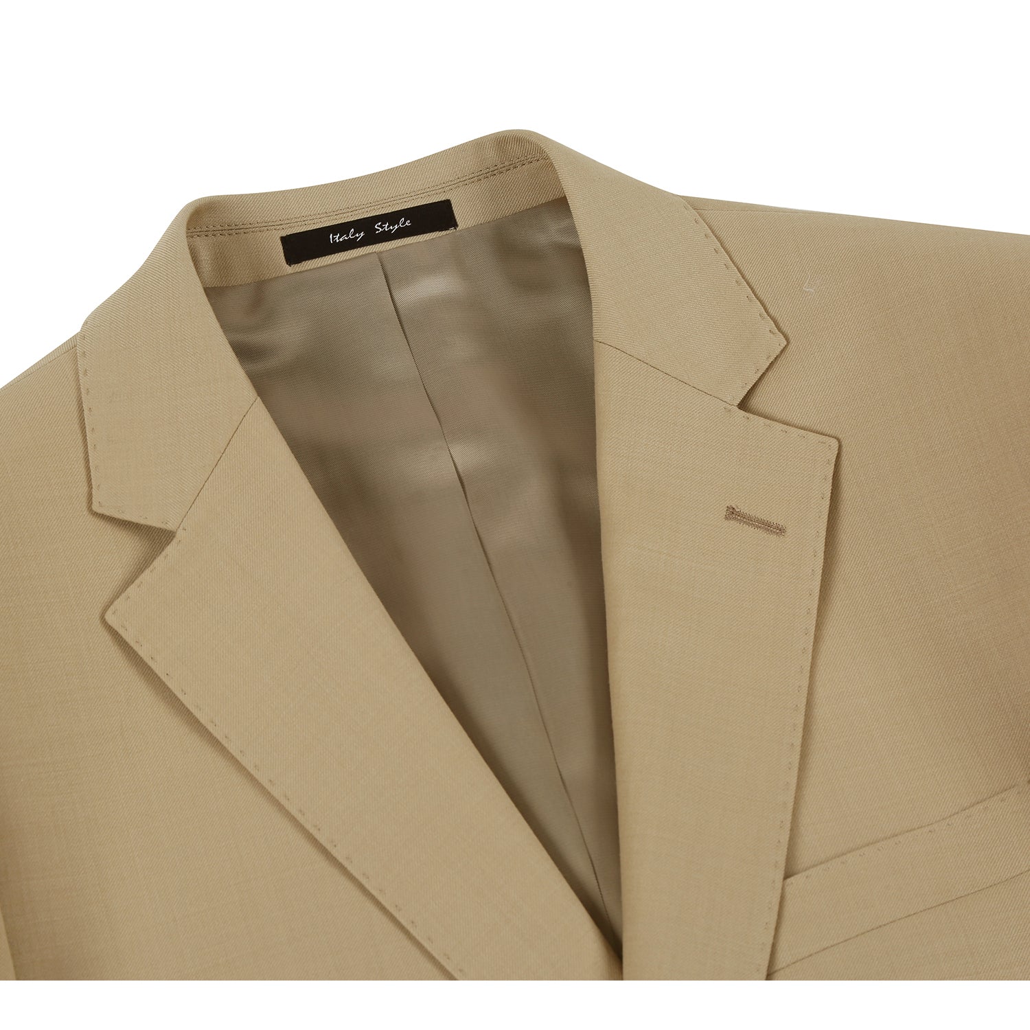Men’s Tan 2-Piece Notch Lapel Wool Suit 3