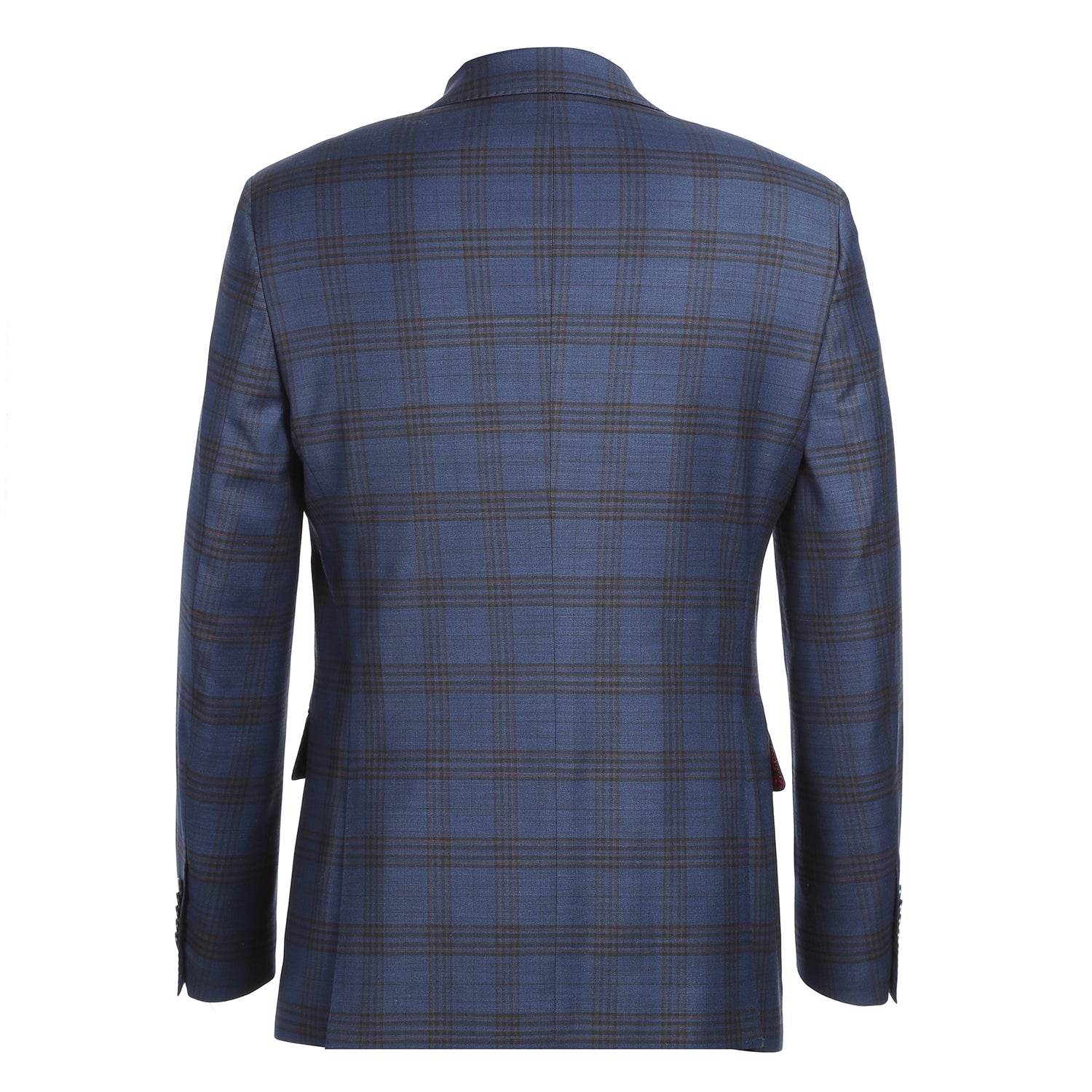 English Laundry Navy with Block Red Check Notch Wool Suit 3