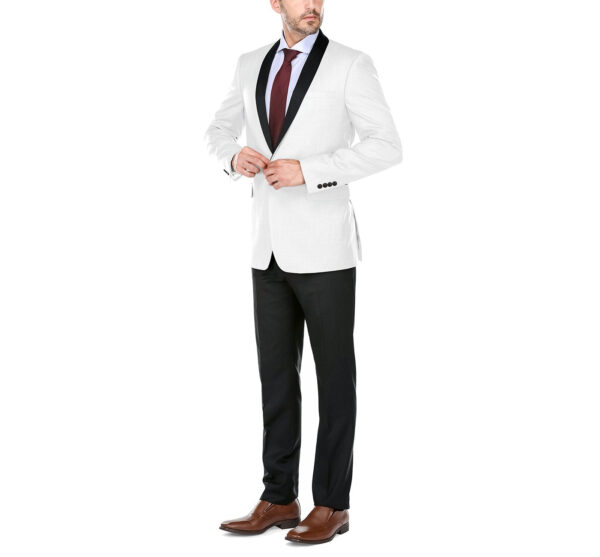Men's Grey Slim Fit 2-Piece Shawl Lapel Tuxedo Suit
