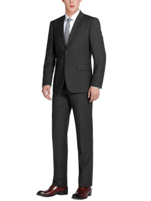 Men's Black 2-Piece Single Breasted Notch Lapel Suit