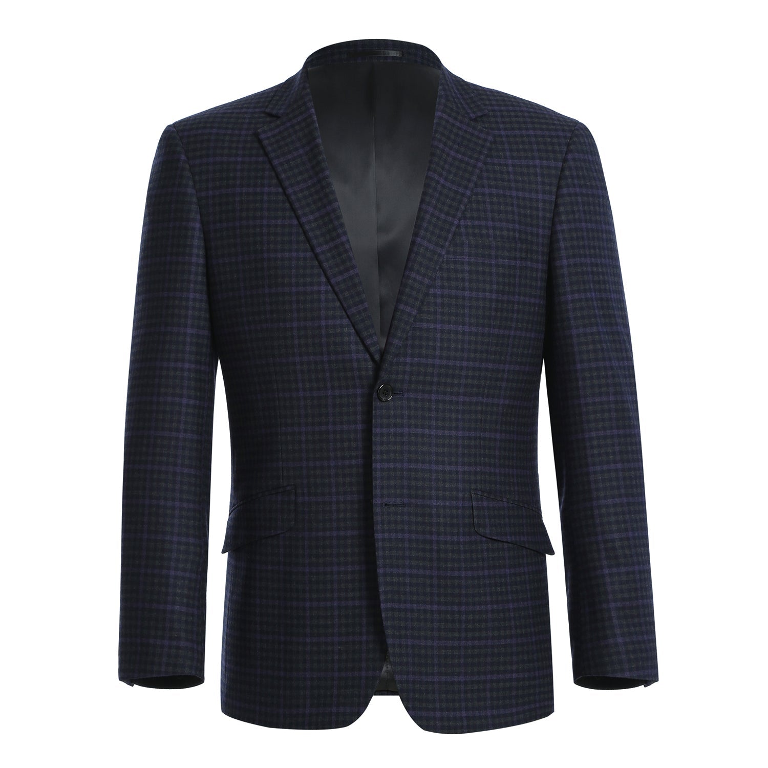 Men’s Slim Fit Wool Stretch Checked Suits 2