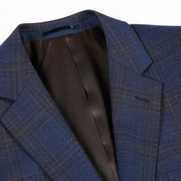 Men's 3-Piece Wool Stretch Checked Suits