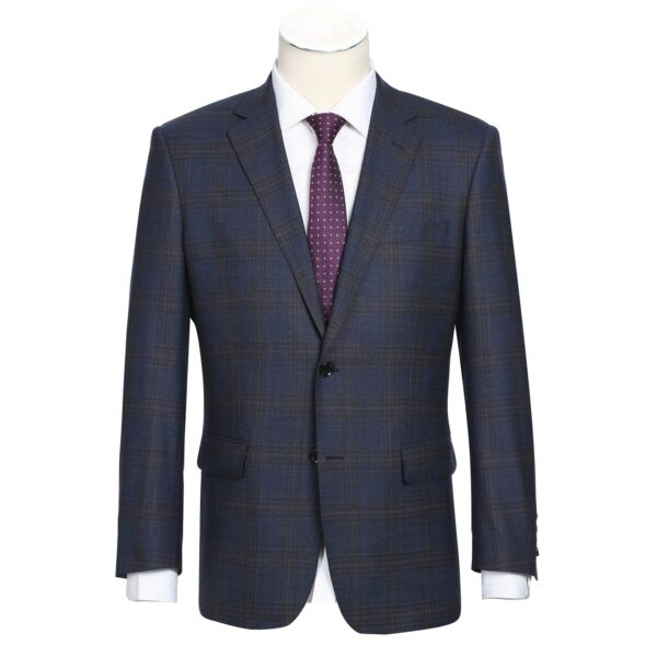 Men's 3-Piece Wool Stretch Checked Suits